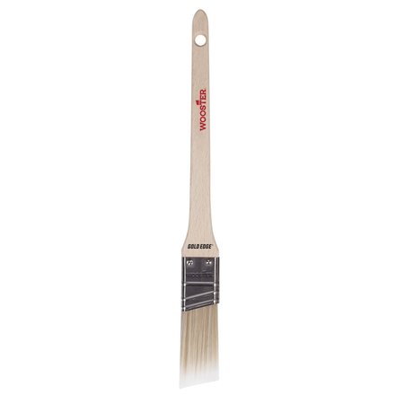 Wooster 1" Thin Angle Sash Paint Brush, Gold CT Polyester Bristle, Wood Handle, 1 5234-1